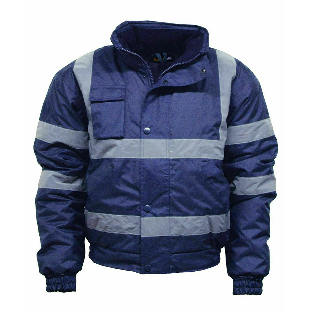 Road Safety Workwear Jacket Hi Vis Reflective Night Tape Men Jacket Site Security Jacket For Men Plus Size