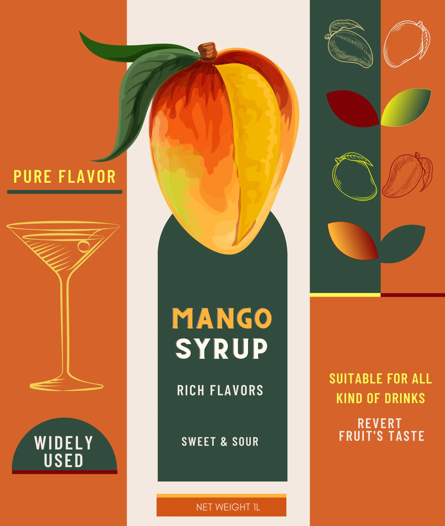Taiwan Mango flavored syrup for drink shop boba tea