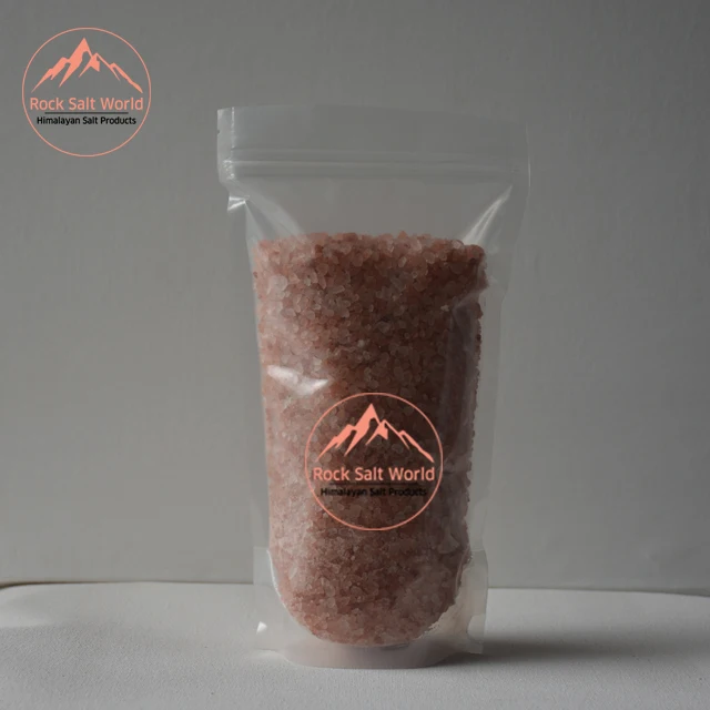 Himalayan Pink Natural Edible Crystal Salt Best for Best Cooking Refined Grains with  1 KG Best Packing Logo  Zipper