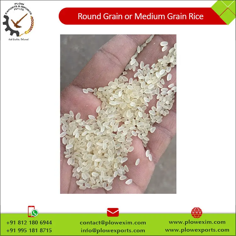 Round Grain or Medium Grain Parbolied Rice 5% Broken Round Rice Export from India