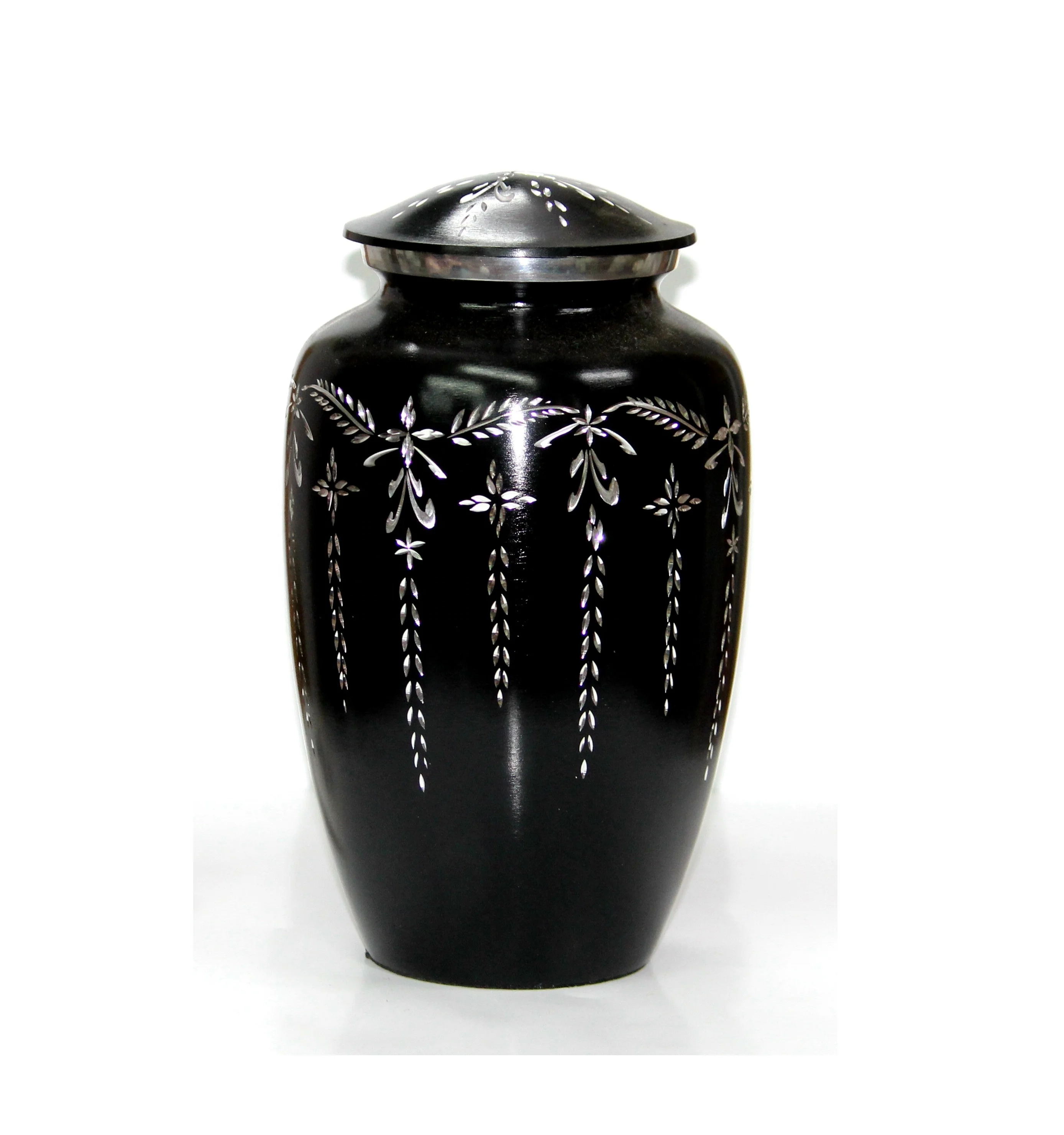 Black Adult Cremation Diamond Cut Urn High Quality Adult Classic Aluminum Cremation Urns for Ashe in good price