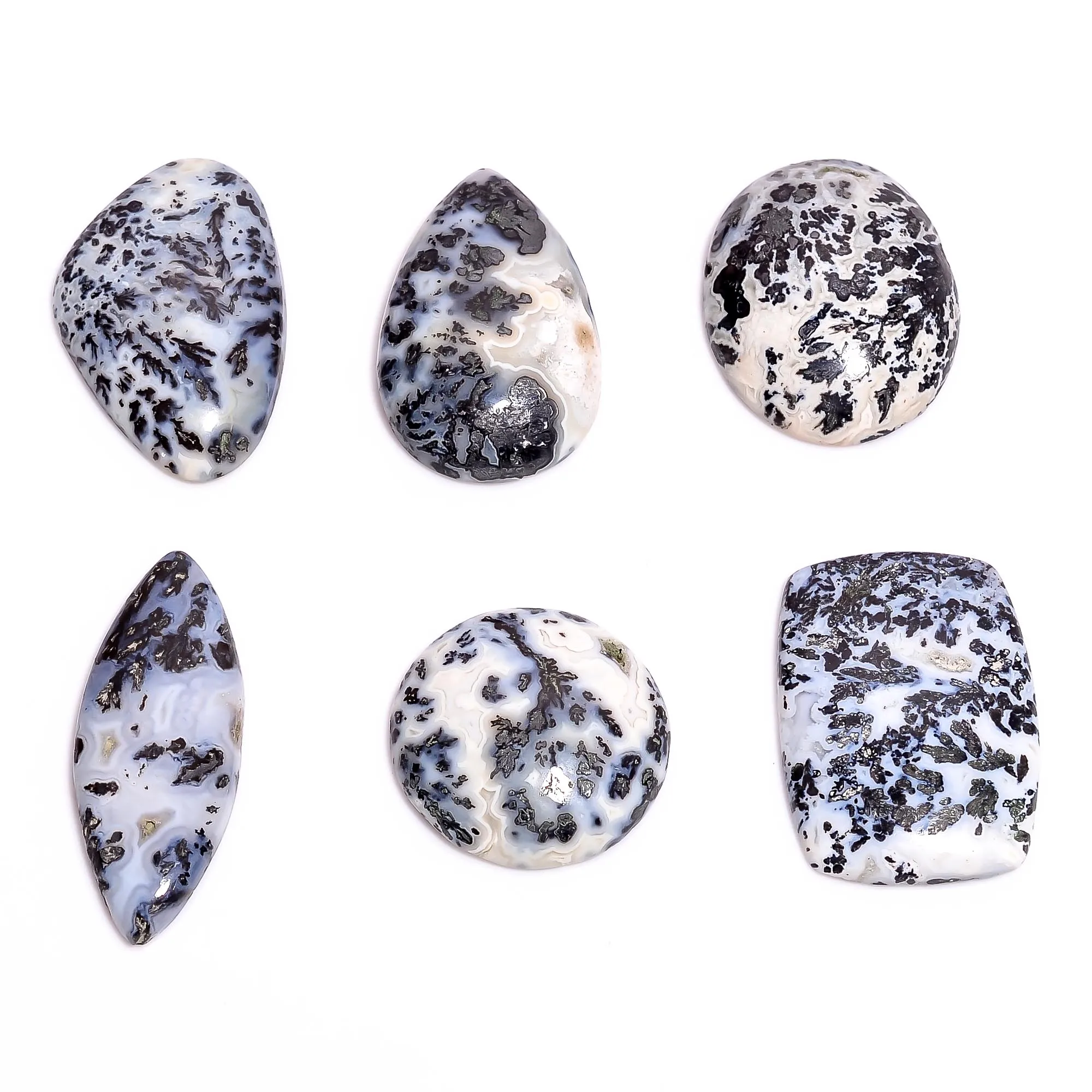 Natural Dendrite Parallel Loose Designer Gemstone Cabochons Wholesale Lot at best price and having best quality also