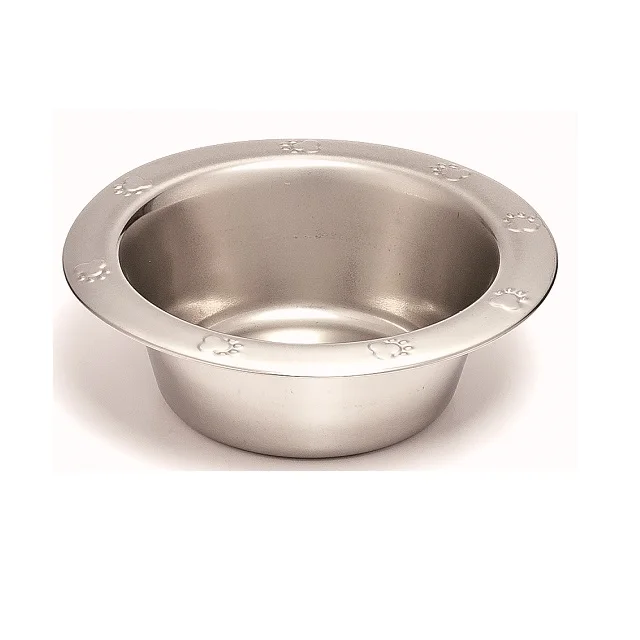 Pet product Stainless Steel Embossed Standard Feeding 16OZ Dog Bowls