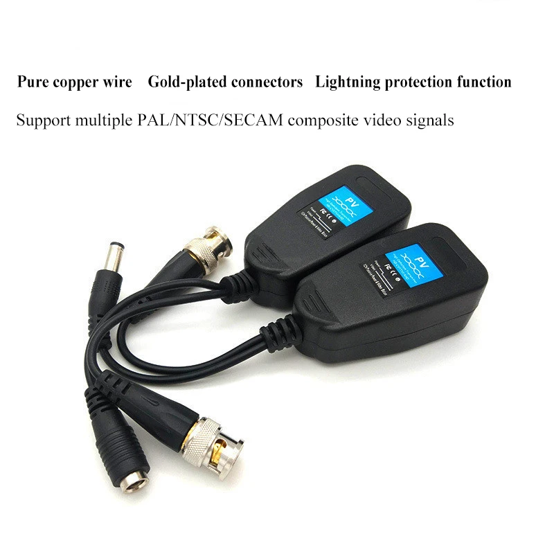 1 канал Пассивный Видео Мощность Балун HD TVI CVI AHD 8MP витой пары конвертер для 2MP 5MP CCTV камеры