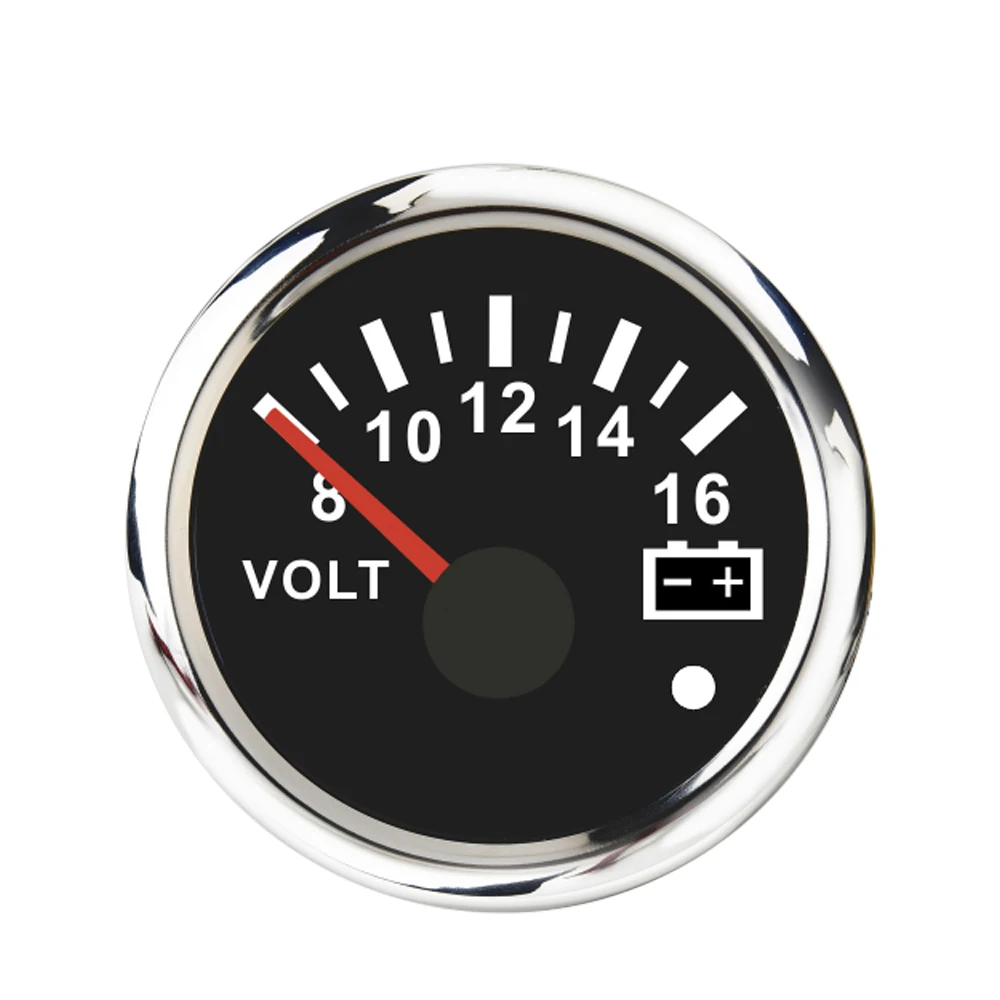 Водонепроницаемый измеритель напряжения для морских и автомобильных автомобилей, 2-1/16 дюйма, 52 мм, 8-16 вольт