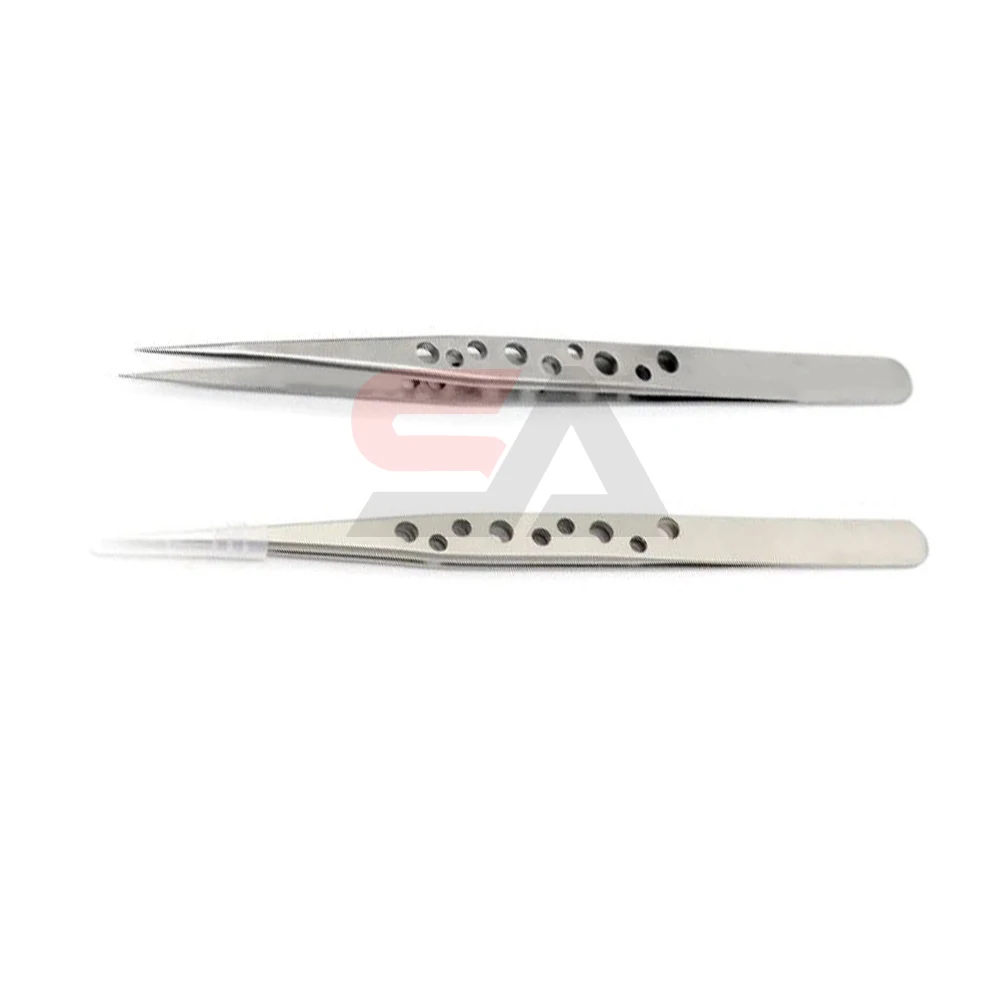 High Quality Anti-Static Eyelash Extension Tweezers Professional Straight Pointed Tip Customized Label Professional Beauty Tool