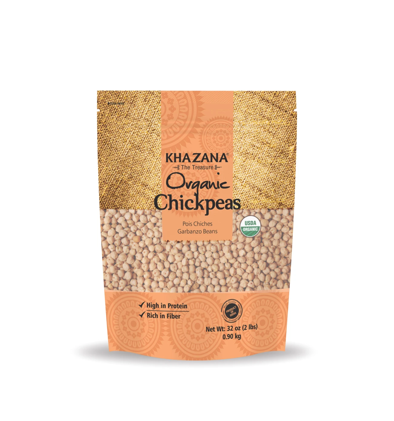 
Khazana Organic Chickpeas 2lb x 10 Premium Quality From Indian 