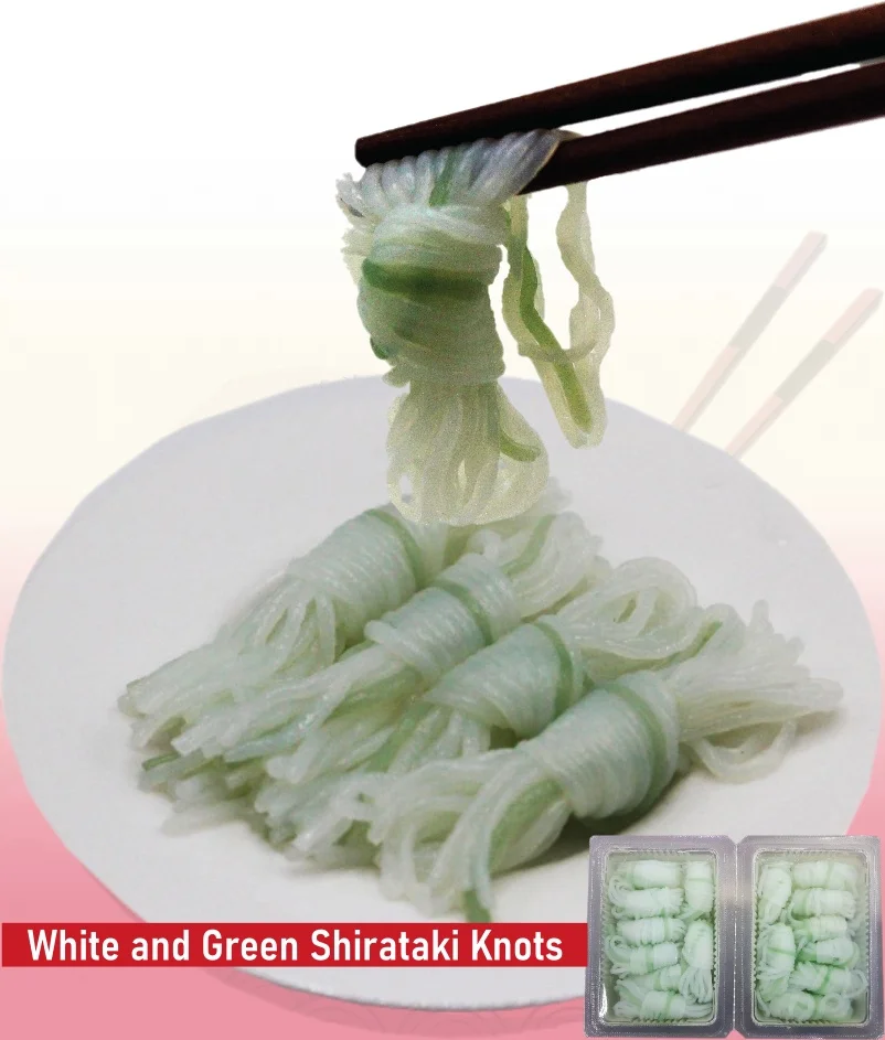 Веганская Keto белая и зеленая Konjac Shirataki лапша узлы низкие калории Халяль низкий карб безглютеновая