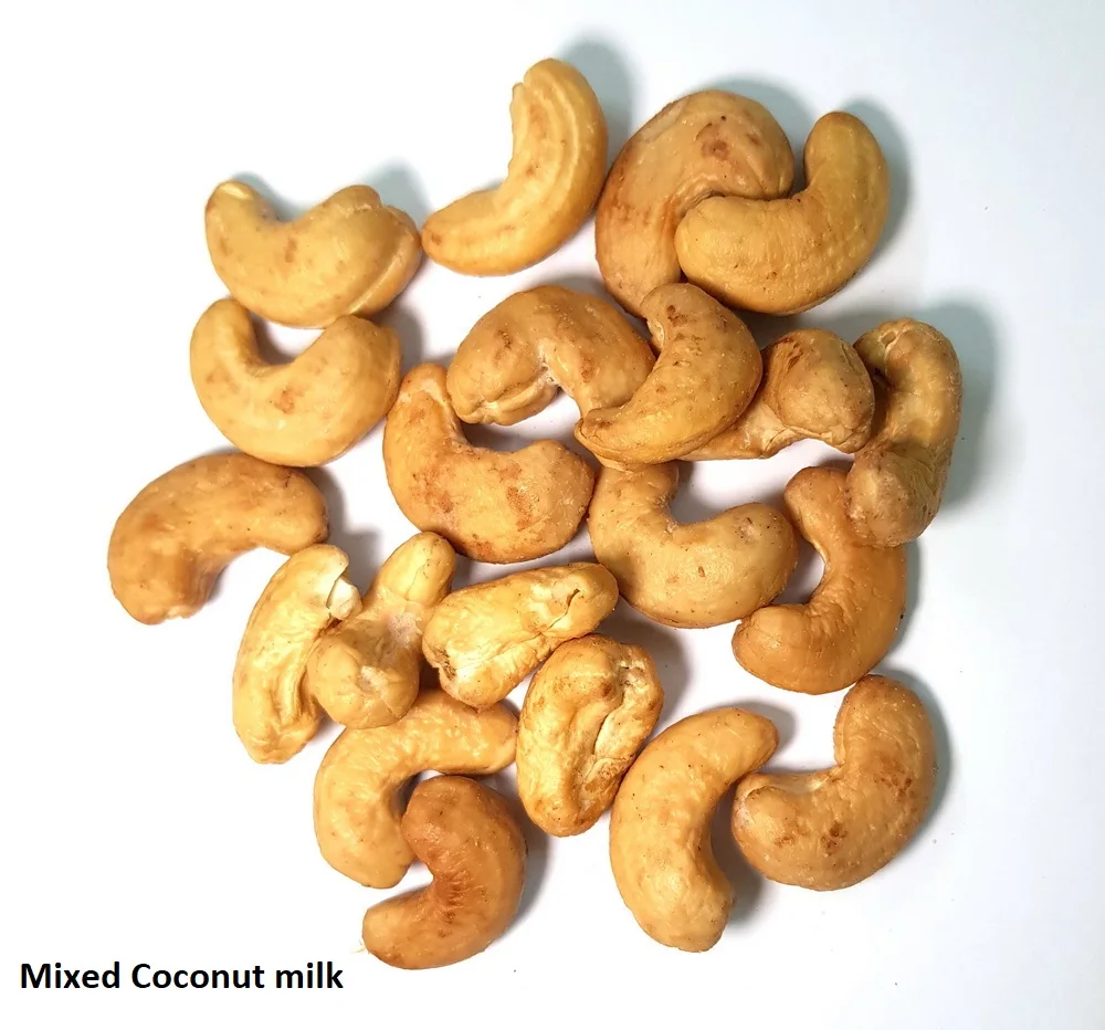 Жареные орехи кешью соленые/несоленые, смешанное кокосовое молоко, кофе, черный перец // вьетнамский кешью