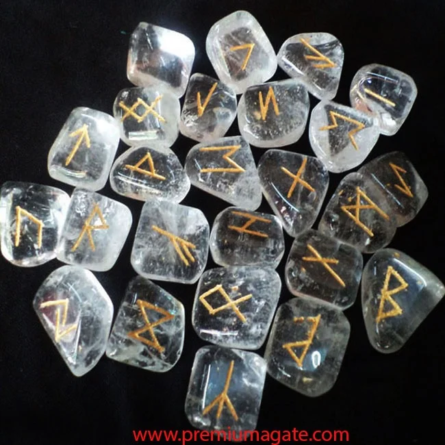 Набор рун из прозрачного кварца: Оптовая продажа рун из Индии