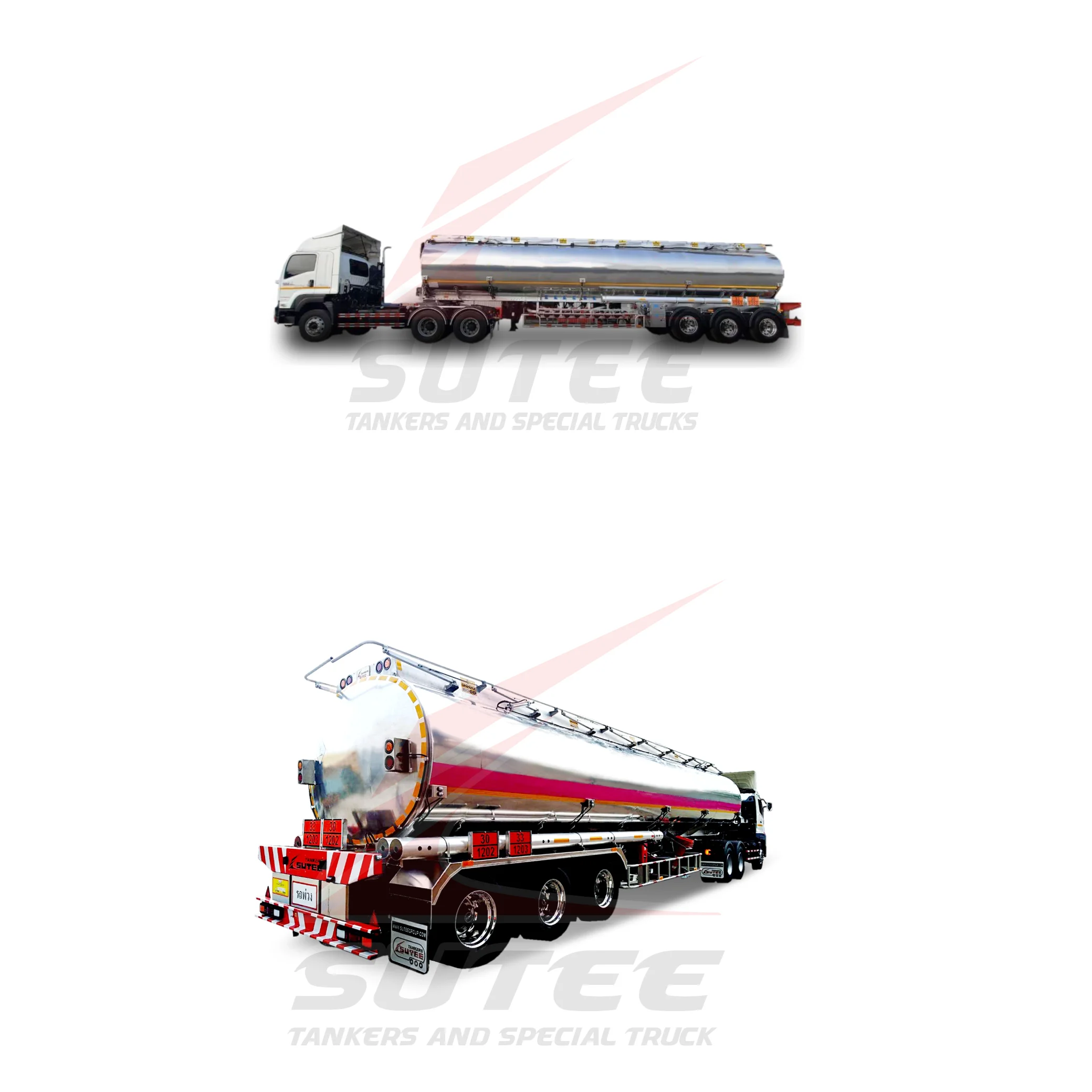 
1- 8 Or Optional Compartments Aluminum Petroleum Tankers 45000L 1-8 Compartments Export From Thailand 