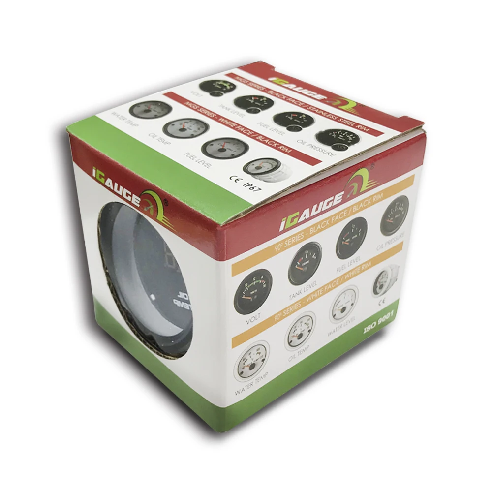 52mm digital black face blue LED waterproof rustproof oil pressure gauge for auto