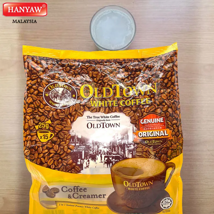 [Малайзия] Быстрая доставка + Халяль Сертифицированный OLDTOWN белый кофе 2 в 1 и сливочный растворимый (15 мешков x 35 г 15 палочек/картонная коробка)