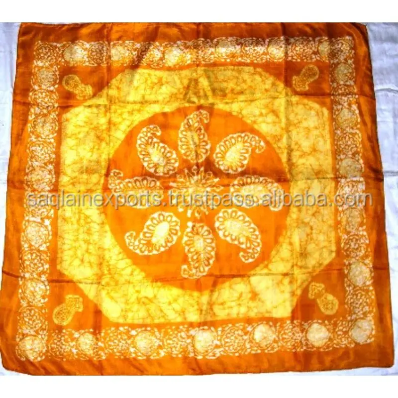 Genuine Quality Beautiful Silk Scarves Competitive Price Woman Fashion Batik Print Specifically Made Silk Neck Wear Summer Beach