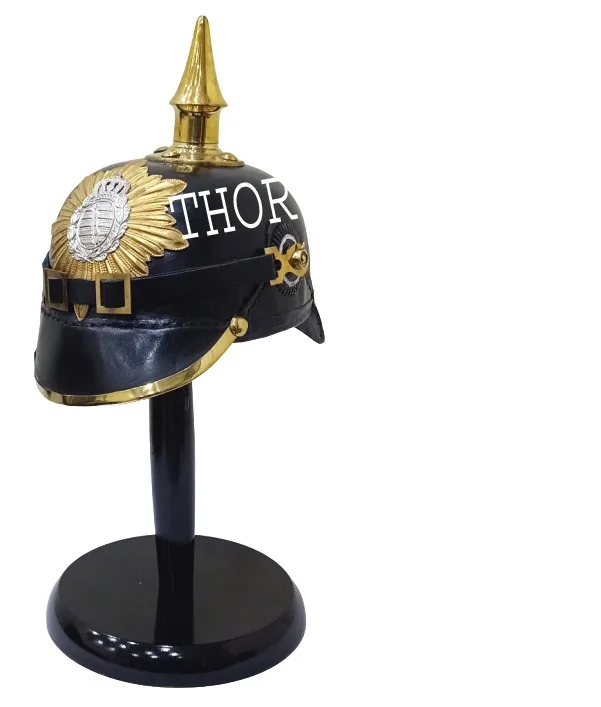 Средневековая Броня немецкий кожаный шлем с пиками HAUBE Armour Spiked Purssian без кожаной подкладки