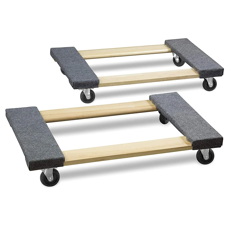 Four-wheel Plastic High Capacity Lightweight Polypropylene Smoothly Approach All Directions 660lbs Wood Mover Dolly