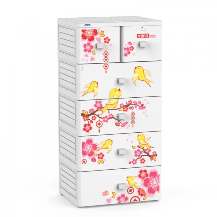 Quality Manufacturer Duy Tan mina Plastic Cabinets/ Plastic Storage Cabinet 5 layer 6 drawer Made in Viet Nam