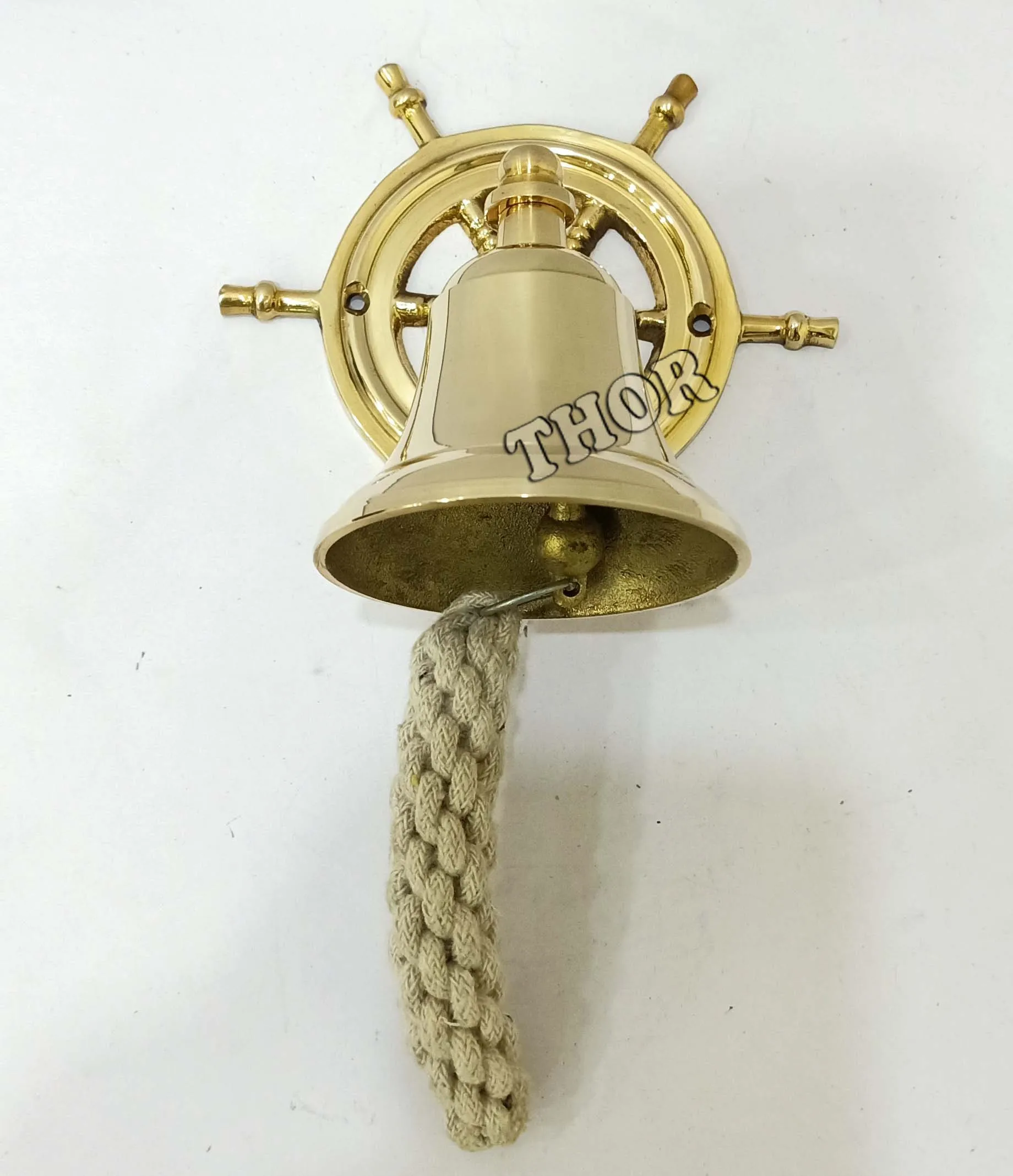 Настенный колокольчик латунный полированный наконечник для ужина комнатный/уличный морской монтажная фурнитура кронштейн корабля лодки Морской Декор