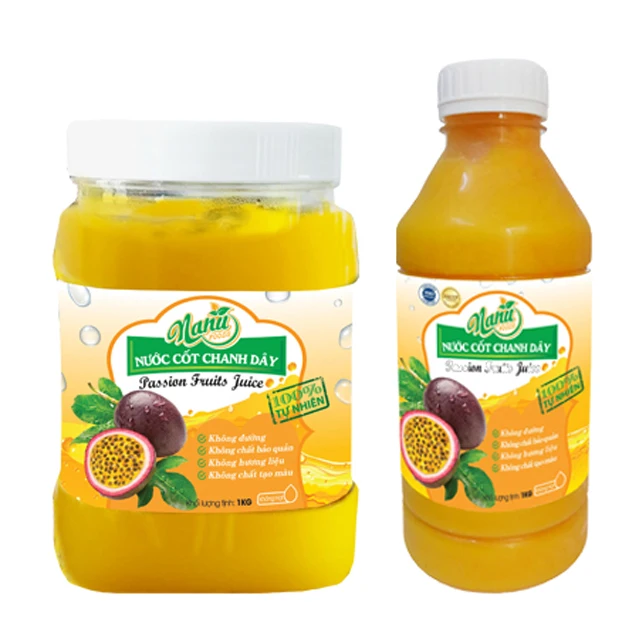 Фруктовый сок Puree Passion Fruit Juice 100% Fresh простой в использовании и