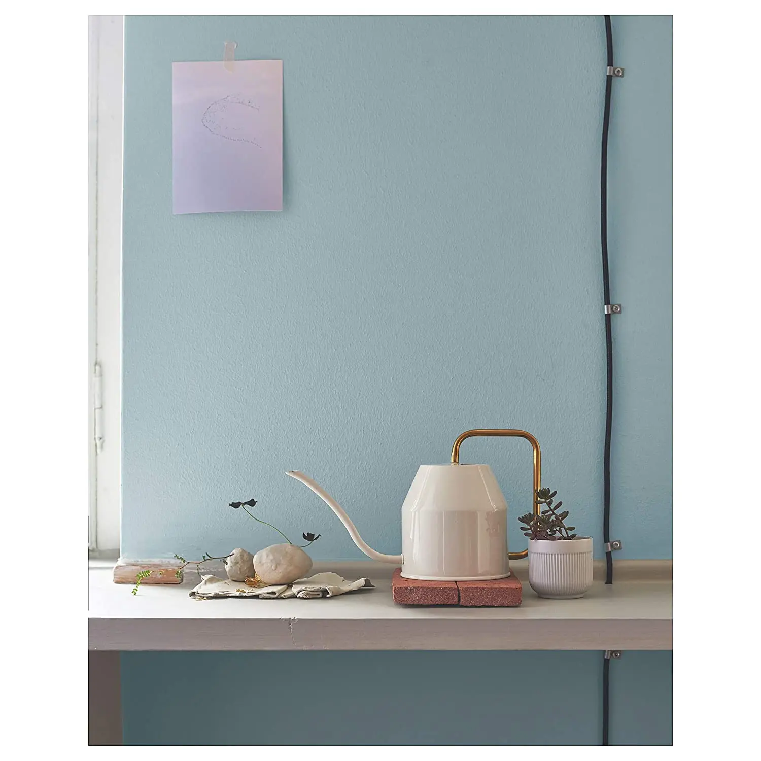 Оцинкованная белая кастрюля с порошковым покрытием современный стиль для полива ручкой комнатных растений на открытом воздухе и в помещении