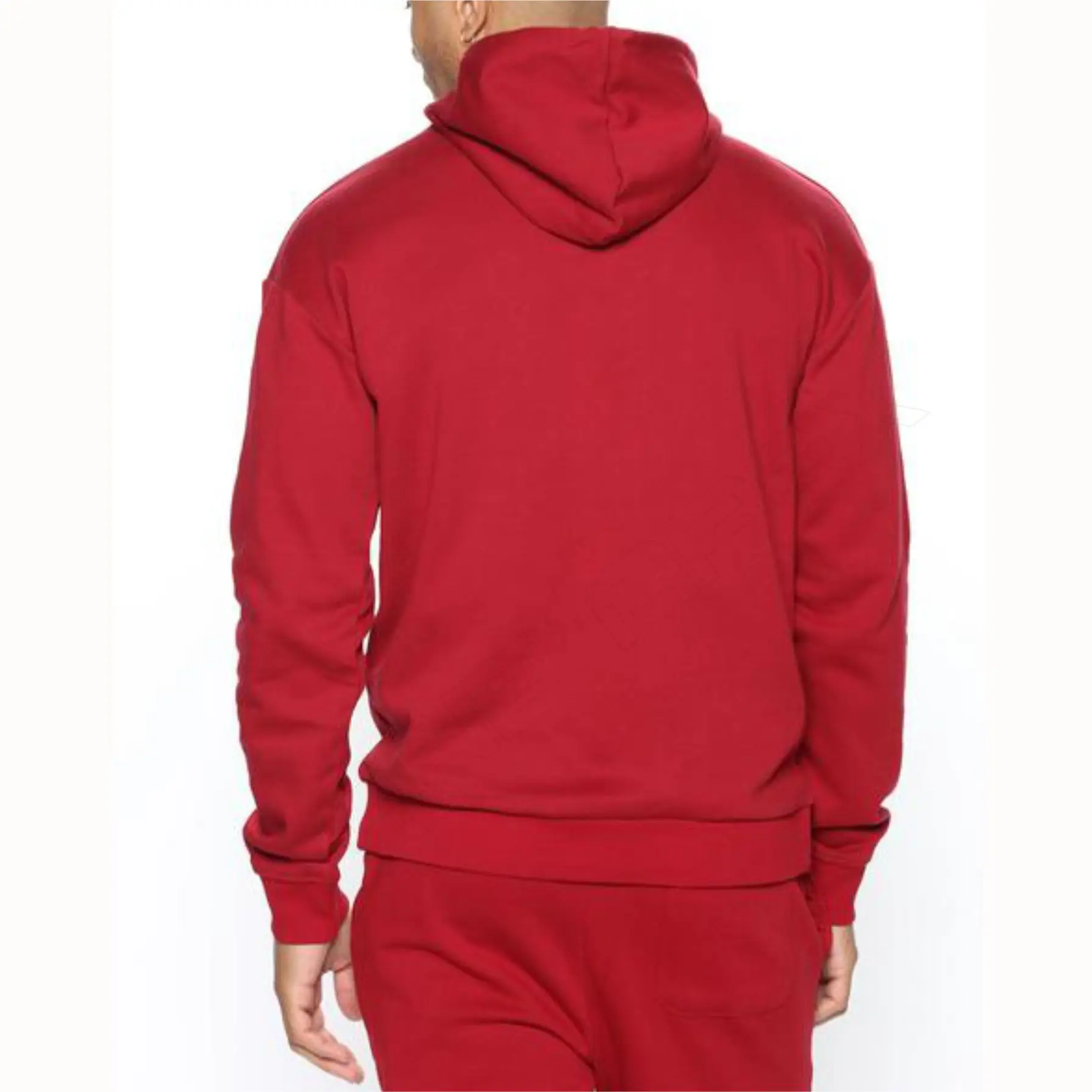 Men Plain Custom Tracksuit OEM  Maroon Slim Fit Gym Fitness Pullover Hoodie Tracksuit set for Men by One Apex
