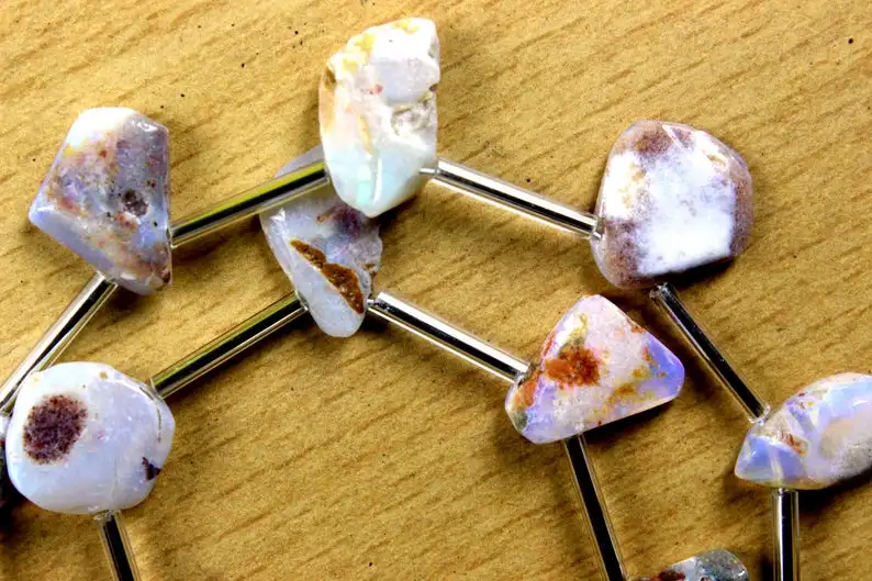 16 Pieces Natural Australian Opal Gemstone Polished Rough For Jewelry Making Beautiful Stone Collection