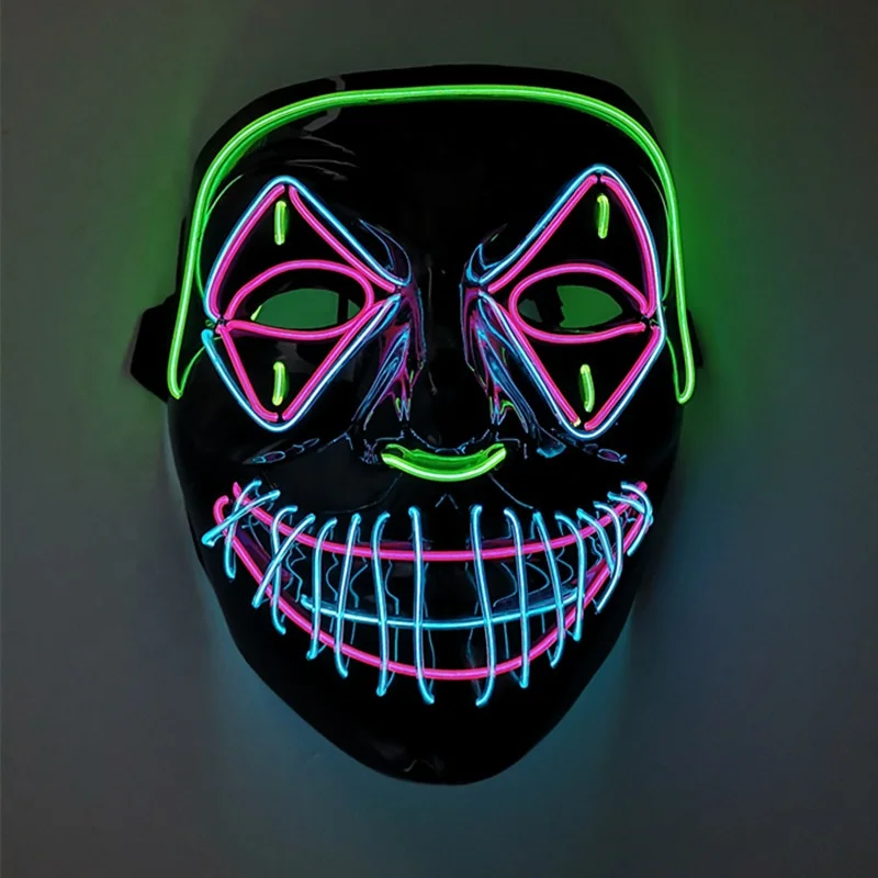 Party EL Mask Halloween Masquerade Mask LED mask EL Wire Glowing by DC-3V steady on Driver