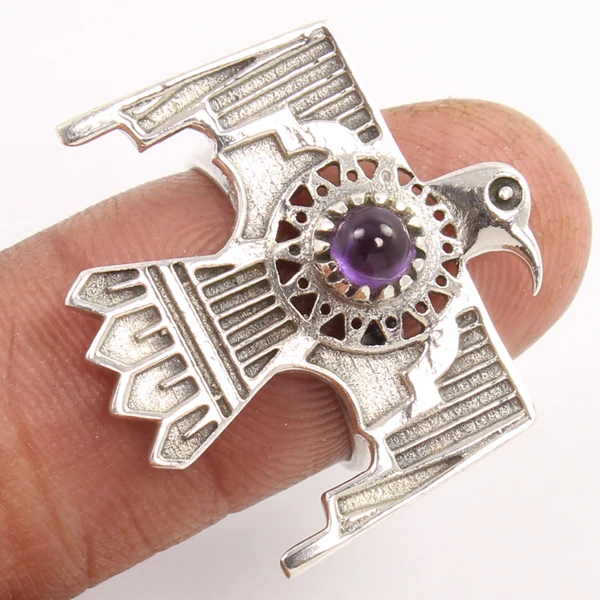 Dazzling Shiny Solid 925 Pure Sterling Silver Ring All UK Size Natural Purple Amethyst Rings 5x5 Round Cab Gemstone