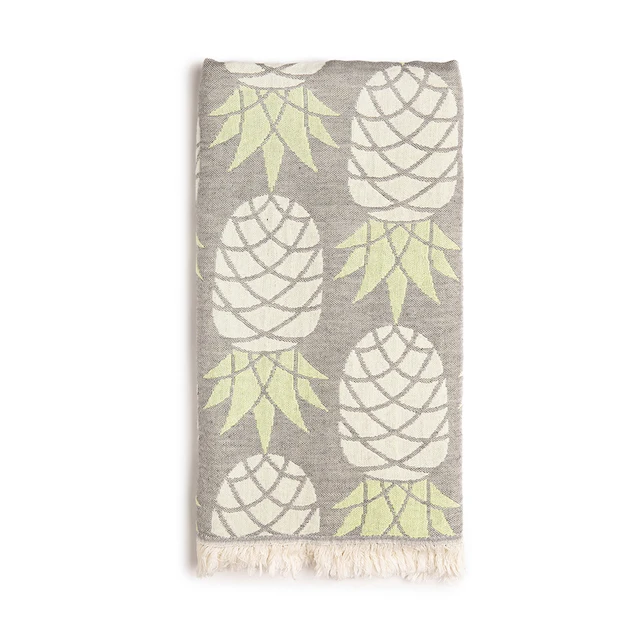 Pineapple Jacquard Design Peshtemal 100% Cotton Turkish Beach Towel Luxury High Quality Turkish Cotton