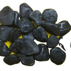 Wholesale Black Tumbled Stones for Home Decoration Garden Paving