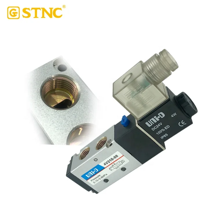 4V210-08 Manufacturer Sale Pneumatic Air Solenoid Valve 5/2G1/4  Power Normal Temperature Origin Aluminum Airtac solenoid  valve