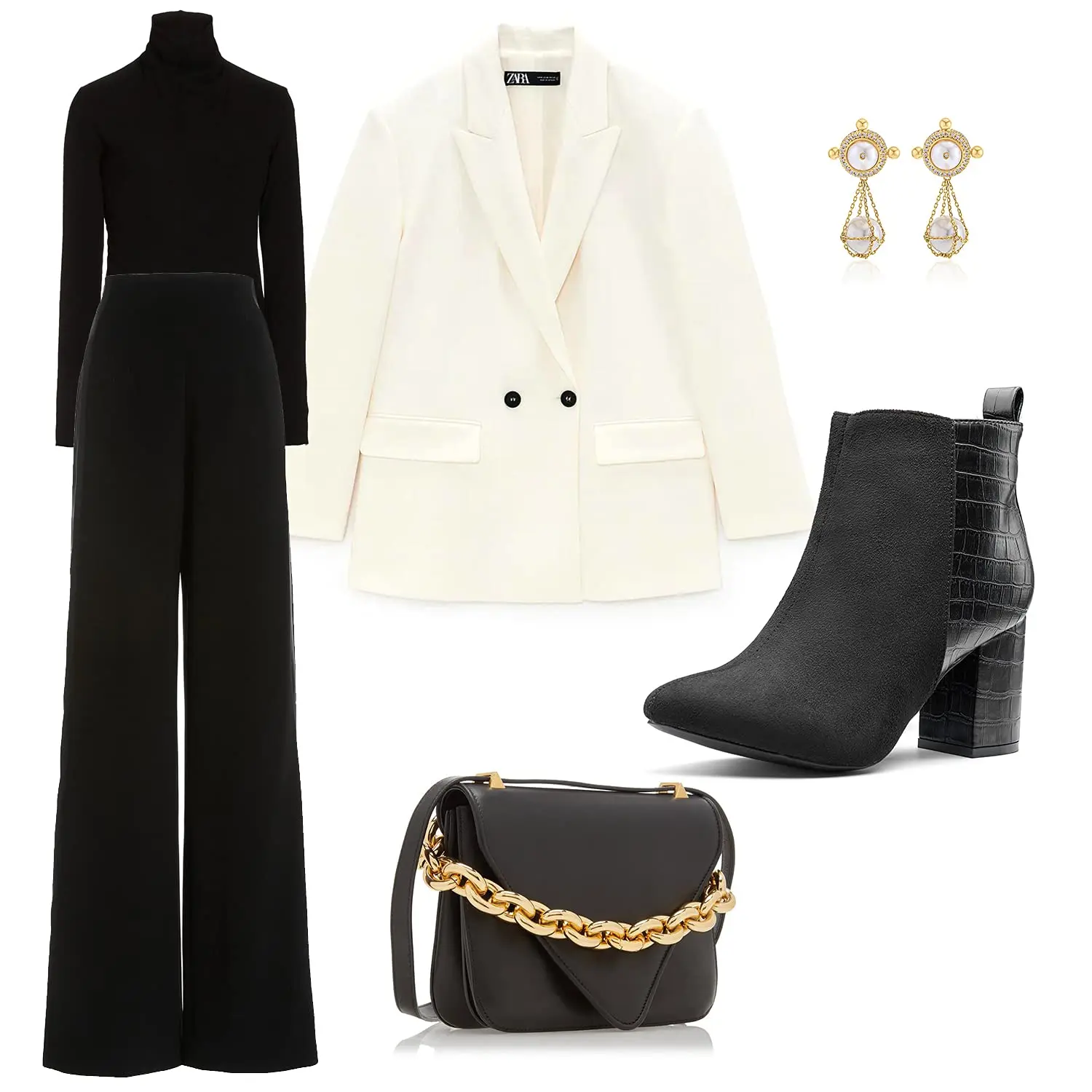 Woman Chunky Heel Boot High Heel Boots Zip Down Dressing Boot Waterproof New Trendy Ladies Shoes