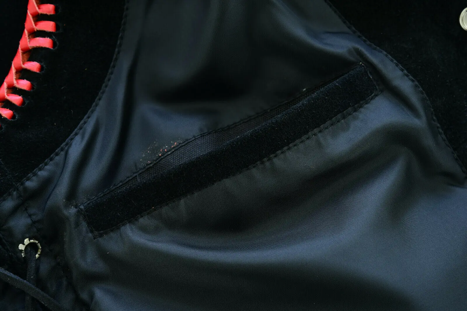 
Fully Customized Leather vest Mens Real Leather Suede Leather Vest Red Braided Black Motorcycle Clothing 