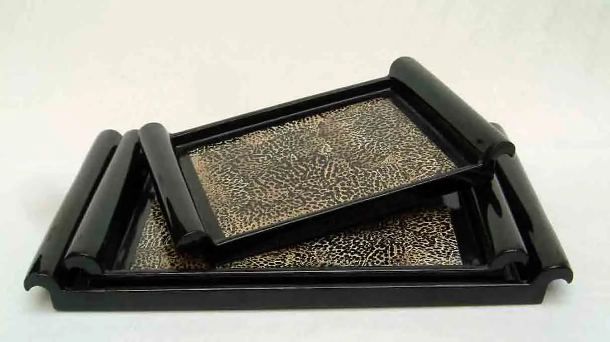 
Set of 3 rectangular egg-cell lacquer trays, Vietnam handicrafts, for home-decor, tableware, kitchenware, houseware. 