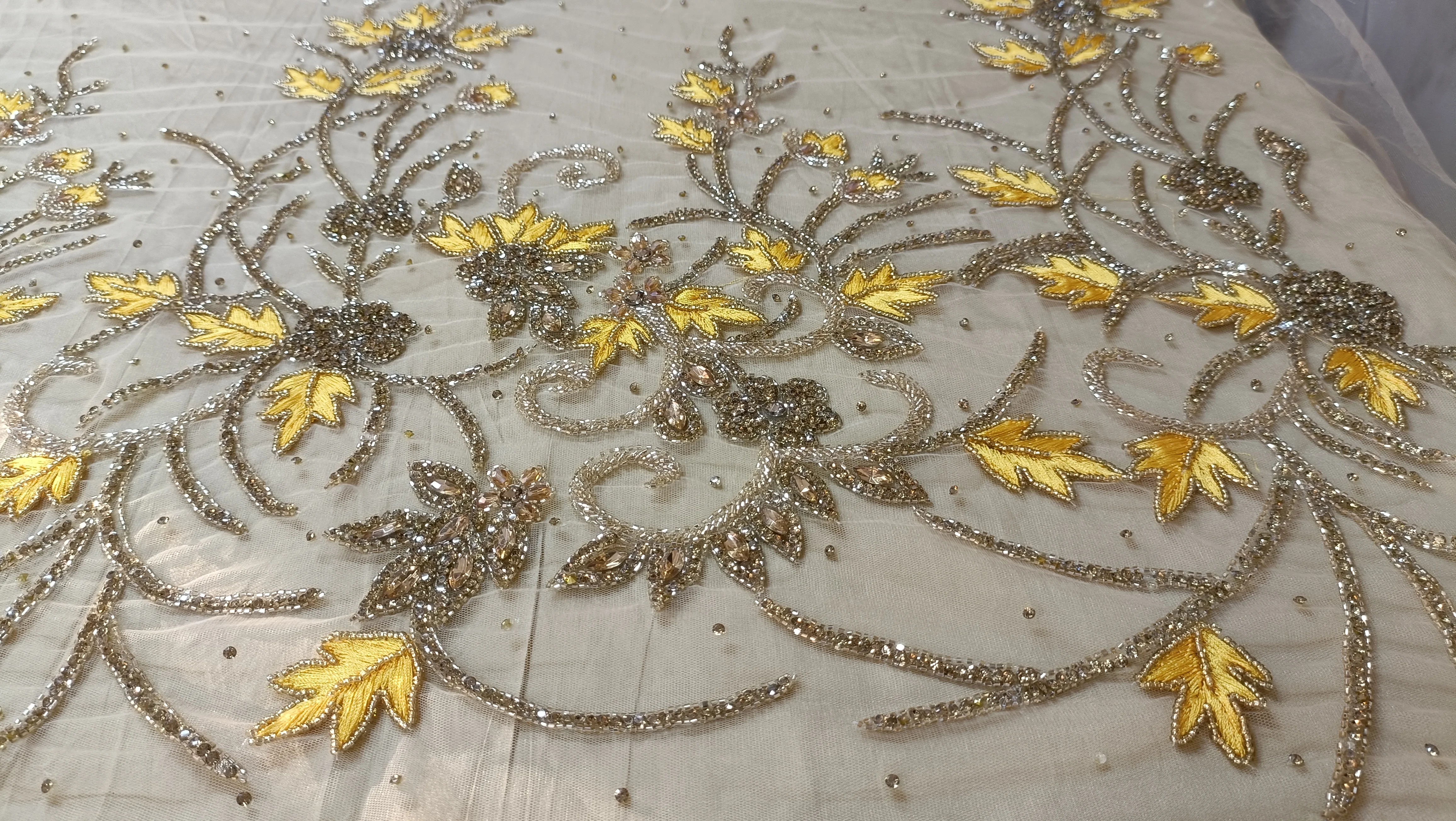 lace luxury fabric beaded material Luxury beaded lace fabric for sale Lace by the yard and metre