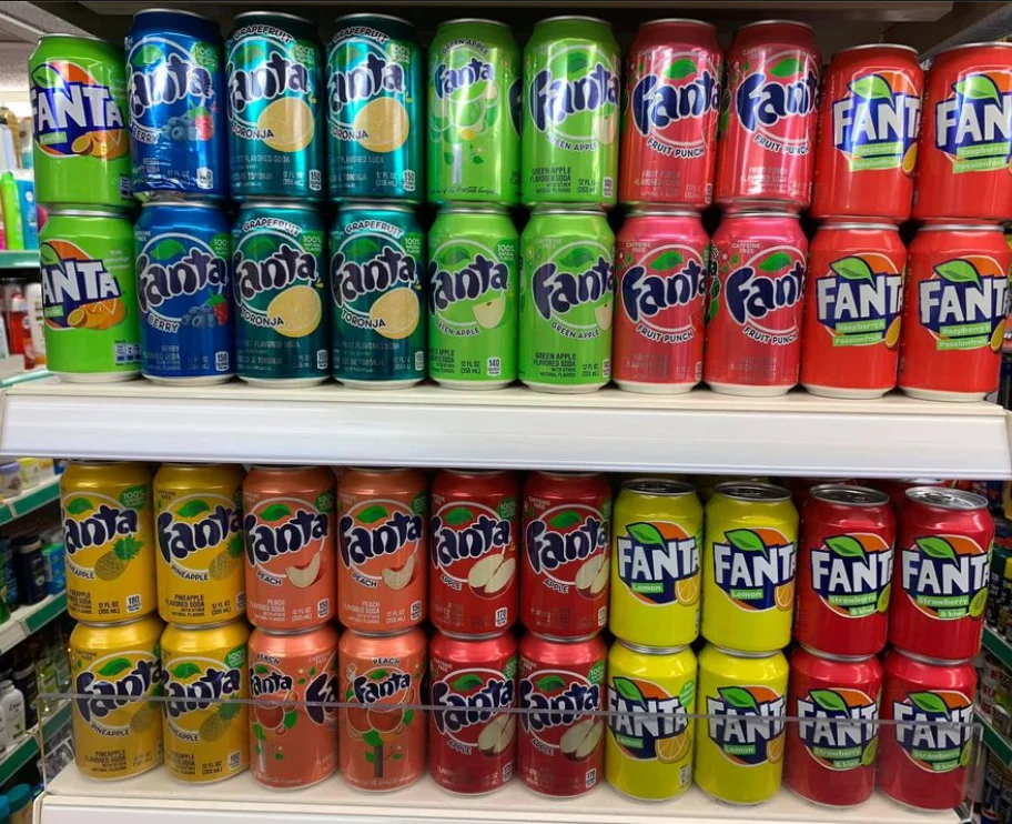 Конкурентная цена, Fanta доступен в различных размерах и ароматизаторах