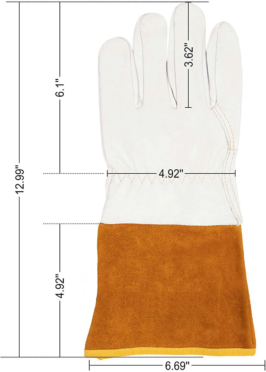 2021 лучший дизайн изготовленные на заказ козья кожа сварочные перчатки TIG/MIG с кевларовым нитком