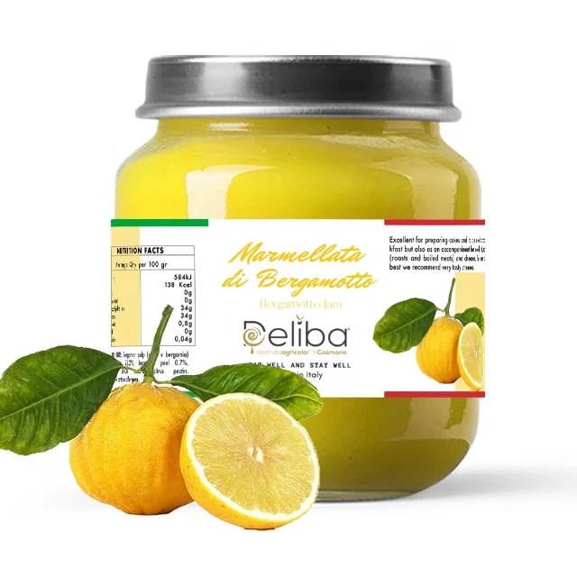  Authentic Italian Bergamotto di Reggio Calabria PDO Jam Glass Jar 106 ml for