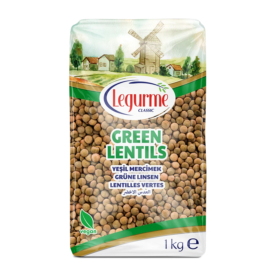 Legurme High Quality Best Price 1 Kg Green Lentils | Shelf Life 24 months | Dry Product | Custom Packaging  | Made in Turkey |