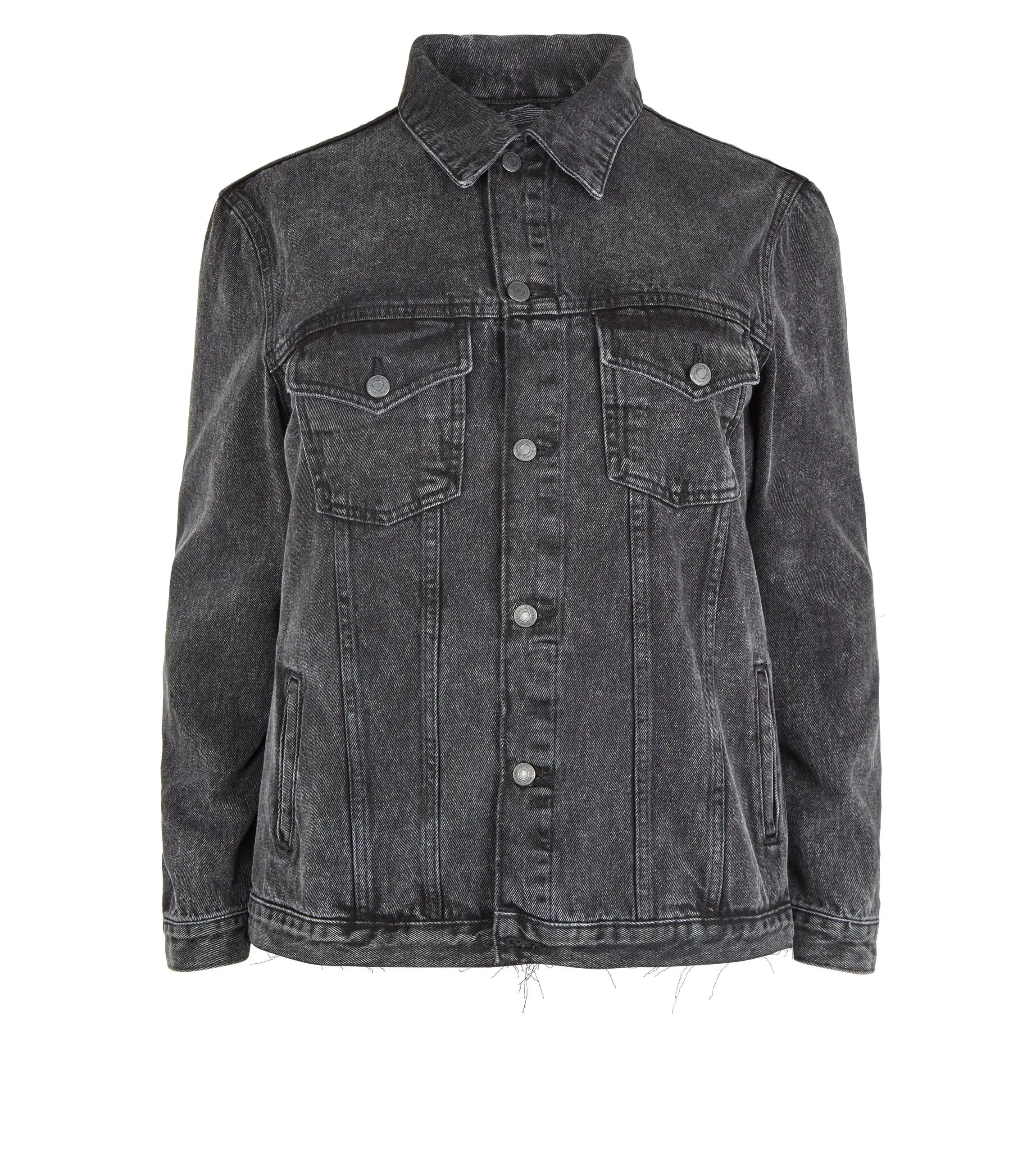 2024 Wholesale Professional Factory Women Black Denim Jacket Acid Wash Denim Jacket Cropped Oversized Denim Jacket for Women