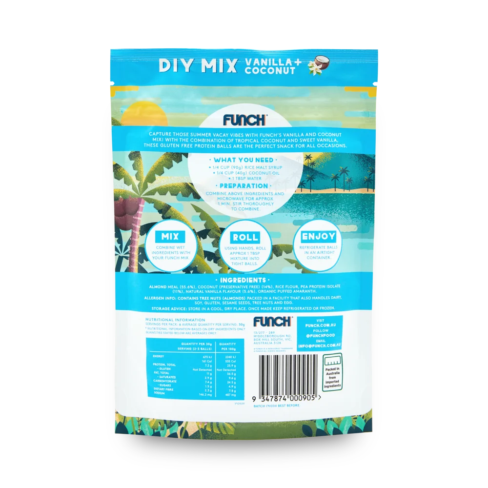 Light Cream Cake Premix Powder Vanilla and coconut protein Ball Mix DIY MIX 0.18KG perfect sanck for all occasions