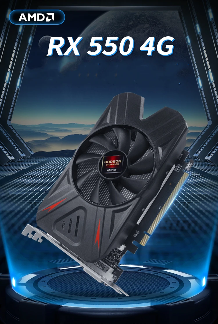 Видеокарта AMD Radeon RX 550 2G 4G GDDR5 видеокарта графический процессор GPU RX550 карты 2 ГБ 4