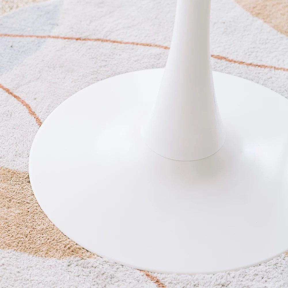 Dining Table Tulip Base Nordic White Luxury Small Furniture Restaurant Room Wood Round Modern Set Dinning Metal Dining Tables