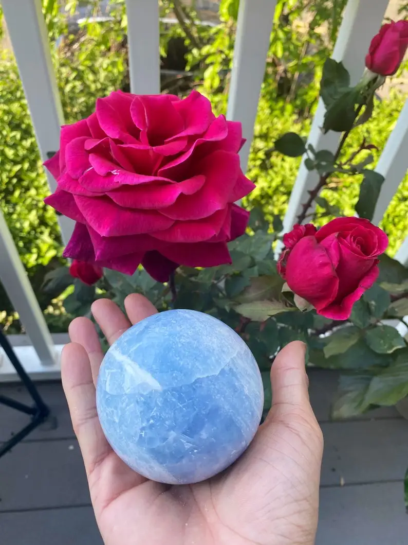 AMAZING Crystal Collection Meditation Tool Gemstone Ball Healing Aquamarine Crystal Safe Travel Sphere Gem Calming Blue Love Big