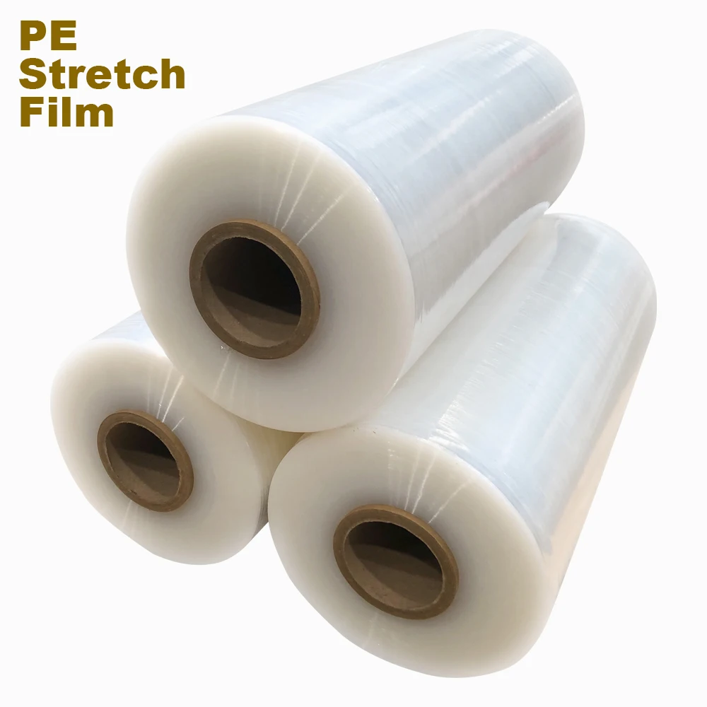 LLDPE factory pallet shrink plastic film stretch roll wrap film jumbo roll 1500mm for packing