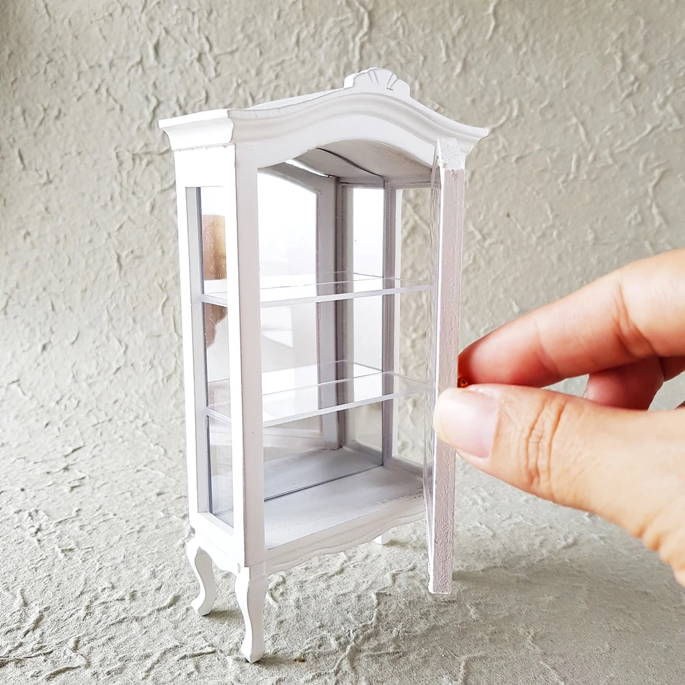 Миниатюрная мебель для кукольного домика 1:12 деревянная витрина шкаф