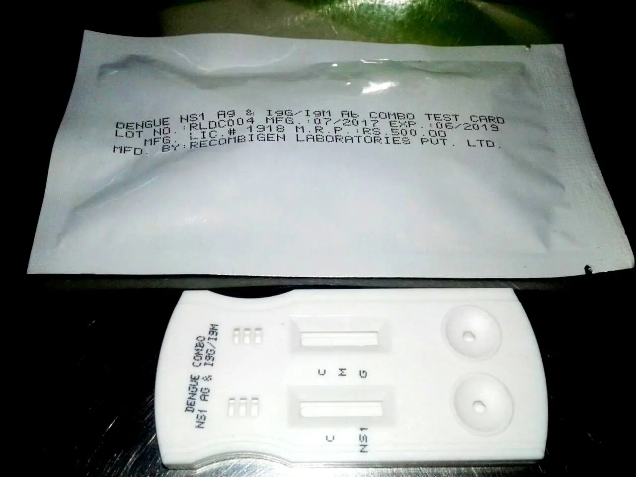 Dengue Combo NS1-AG IgG/IgM-AB Combo Test Card