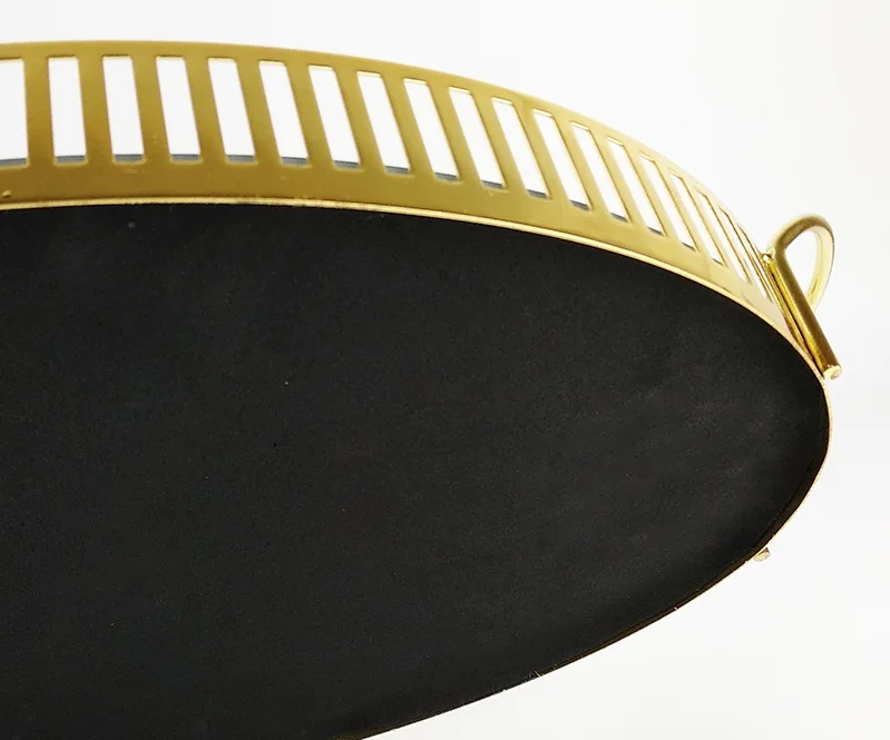 Top Quality Unique Design Clear Round Gold Tea Metal Lace Serving Tray is in Vogue in Middle East