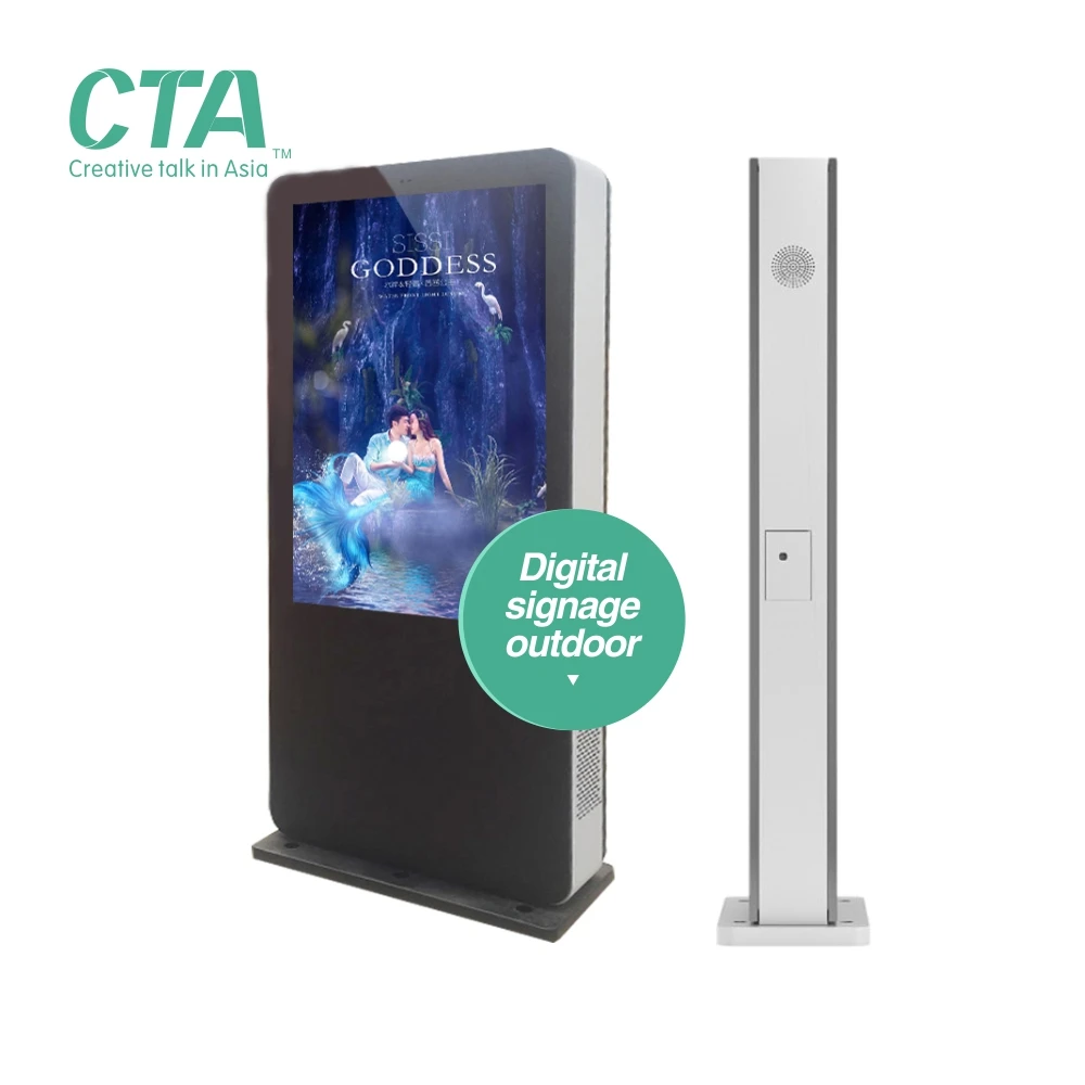 CTA environmental 49 inch outdoor totem enclosure windows display digital signage