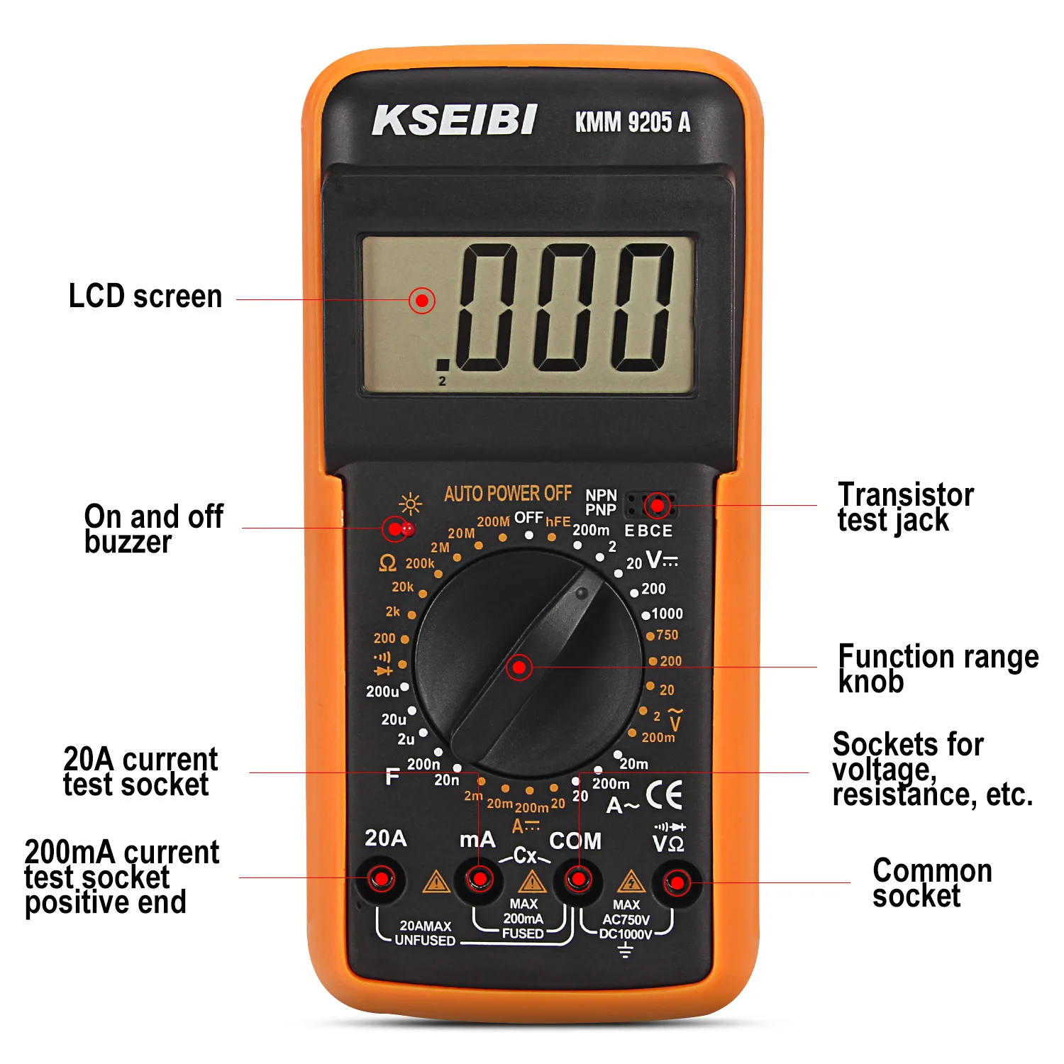 
KSEIBI Professional Voltage Tester LCD Screen With Capacity 12V 